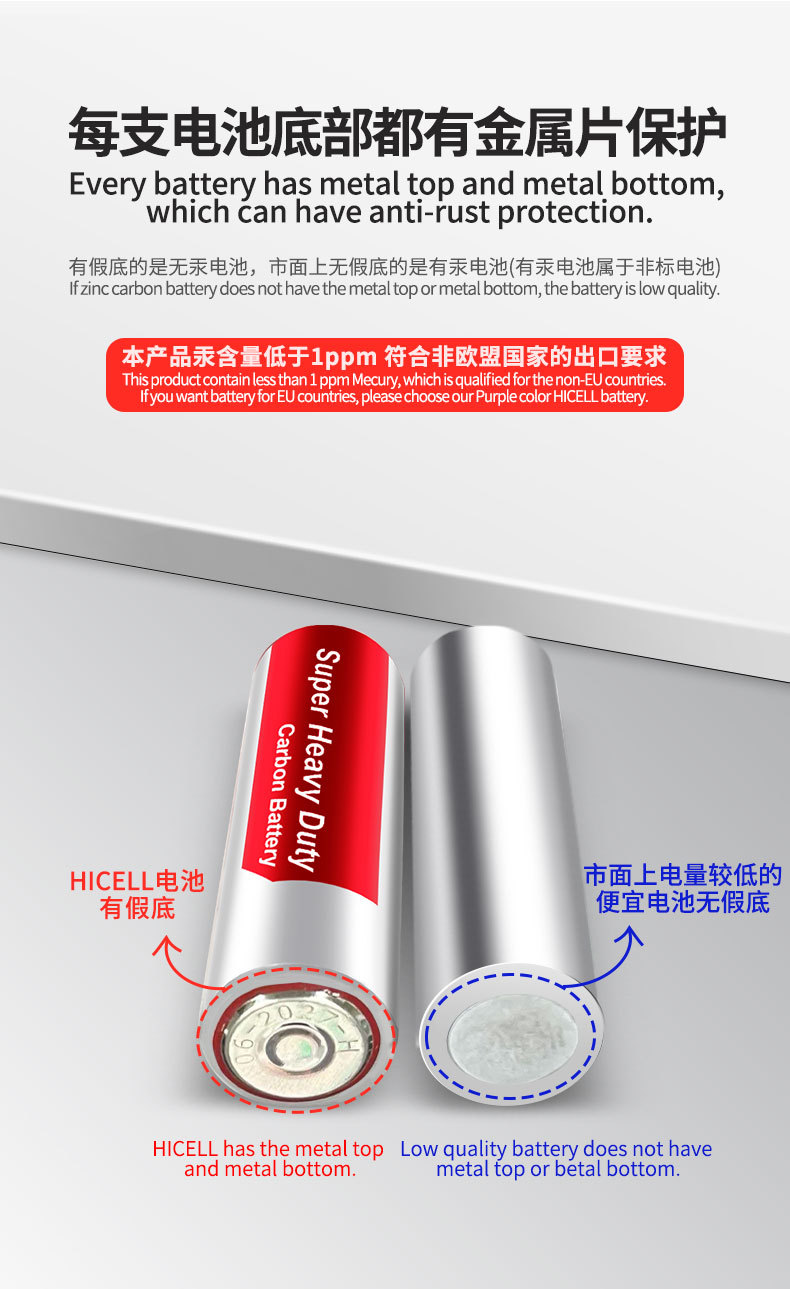 Wholesale of No.5 and No. 7 carbon batteries for low-power toys, suitable for R6P 1.5V dry batteries and AA No.5 pic 8