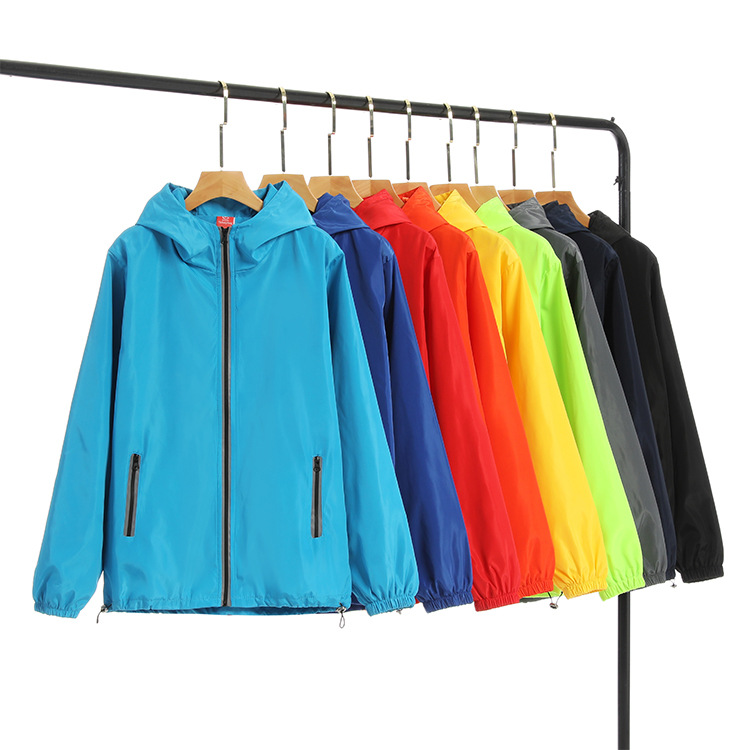 New Work Coat Coat Windbreaker Printed Logo Advertising Shirt Fixed Work Coat Printing Word Hooded Reflective Strip Autumn And Winter Clothing