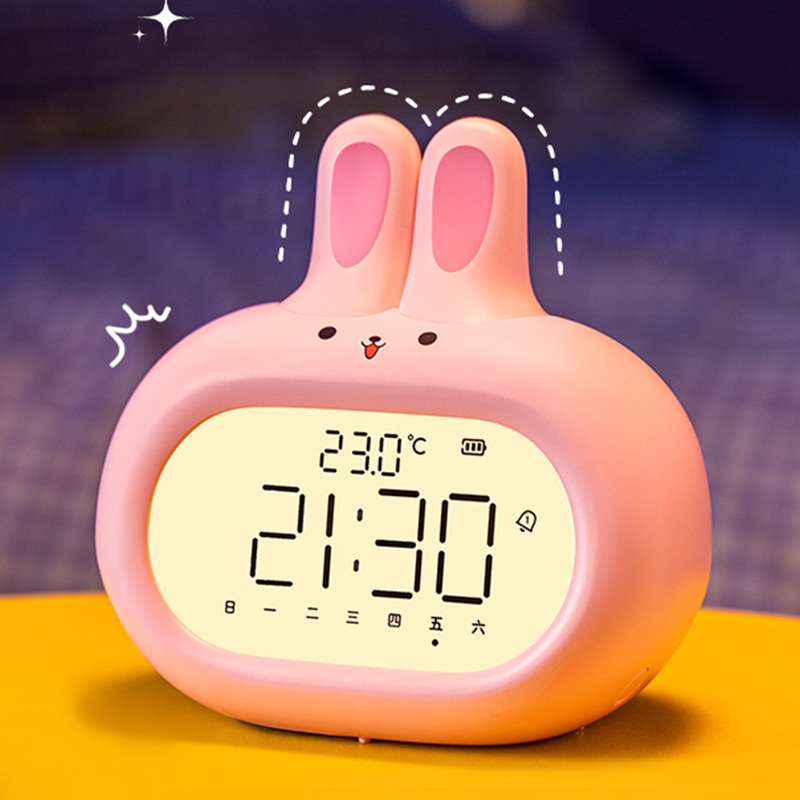 翰林时光2023新款闹钟学生专用起床神器儿童男女孩可爱兔子闹钟