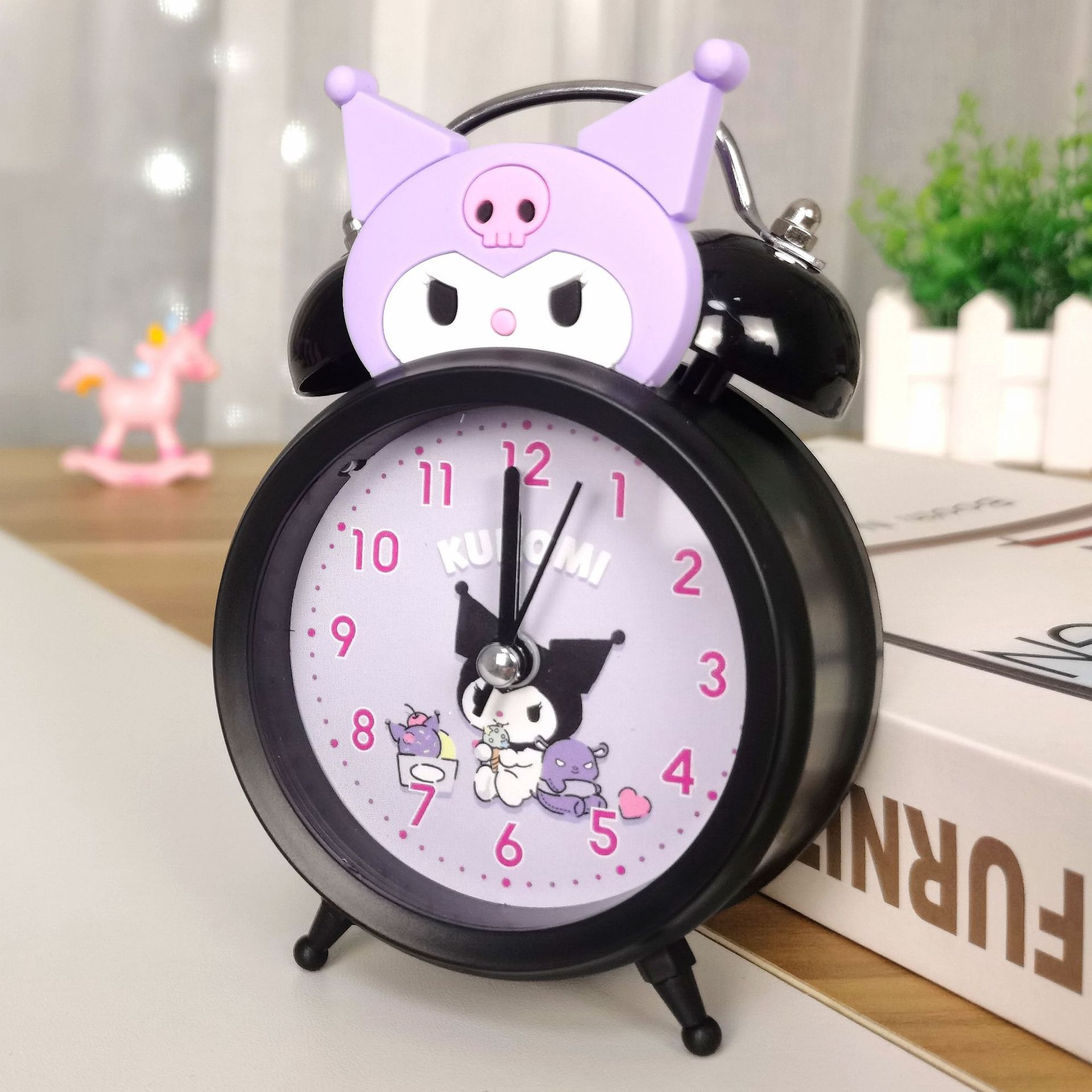 The New Popular Cross-Border Explosion Sanrio Koulomi Cartoon Alarm Clock Children's Small Alarm Clock Students Ringing Clock Application Scenario