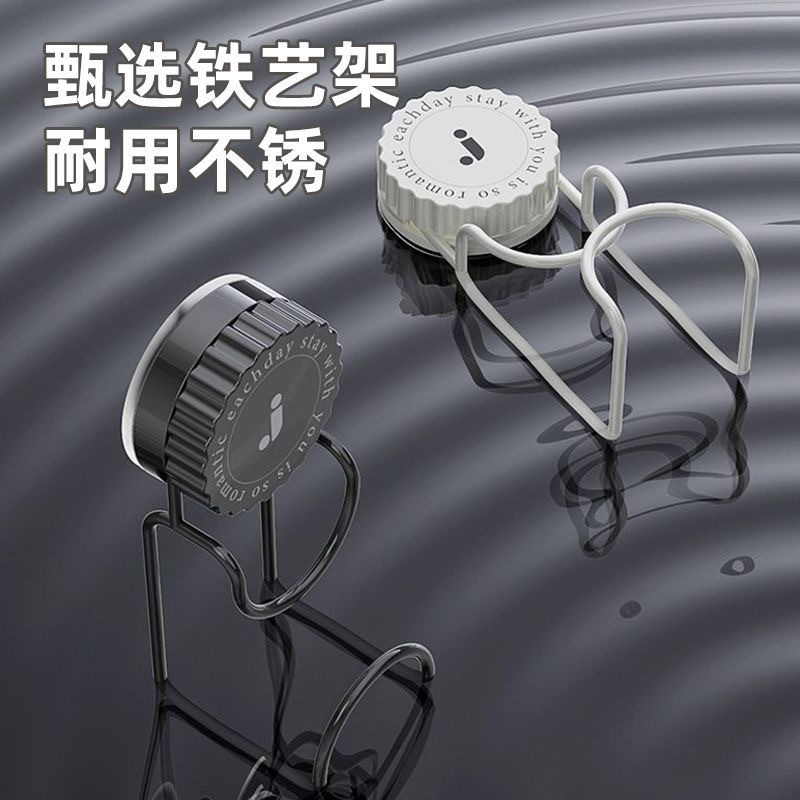 Yiwu in-stock suction cup iron art washbasin stand, wall-mounted non-drilling bathroom storage rack, household toilet storage and draining rack Application Scenario