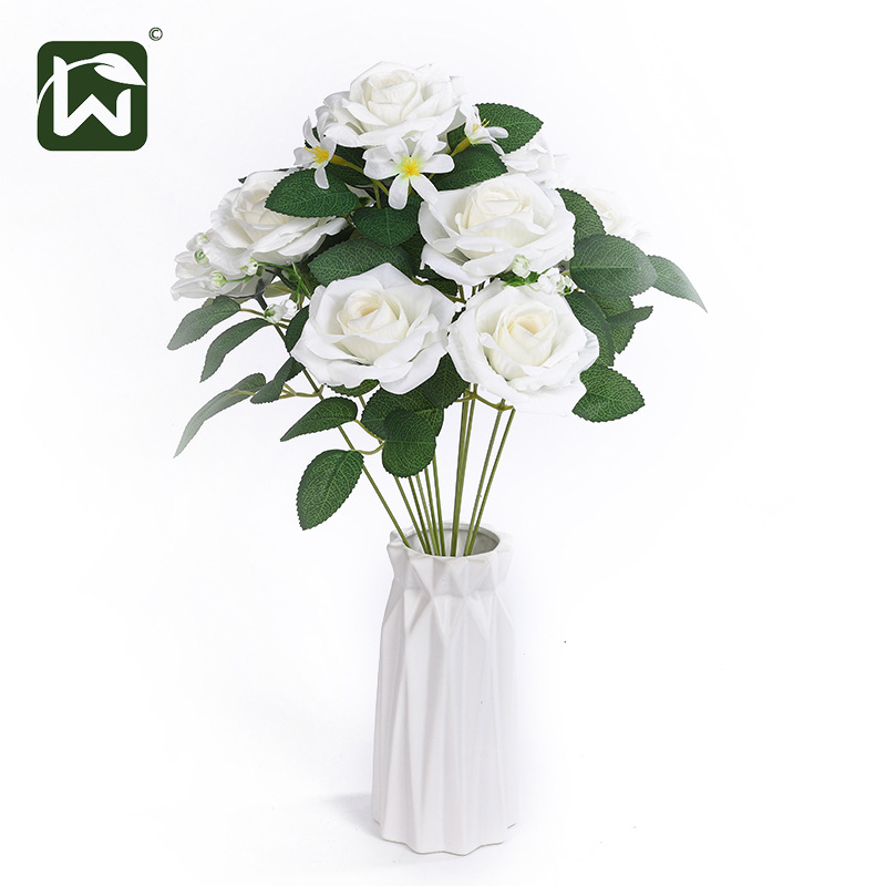 Artificial flowers, artificial rose heads, artificial flower decorations, flower arrangements, flower ornaments, hotels, homes, living rooms, classical photography paths Specification image