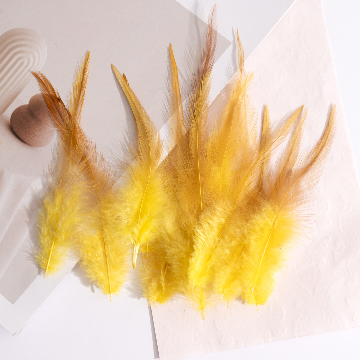 羽毛批发10-15彩色红尖野鸡毛逗猫棒diy猫玩具配件工艺品装饰材料详情12