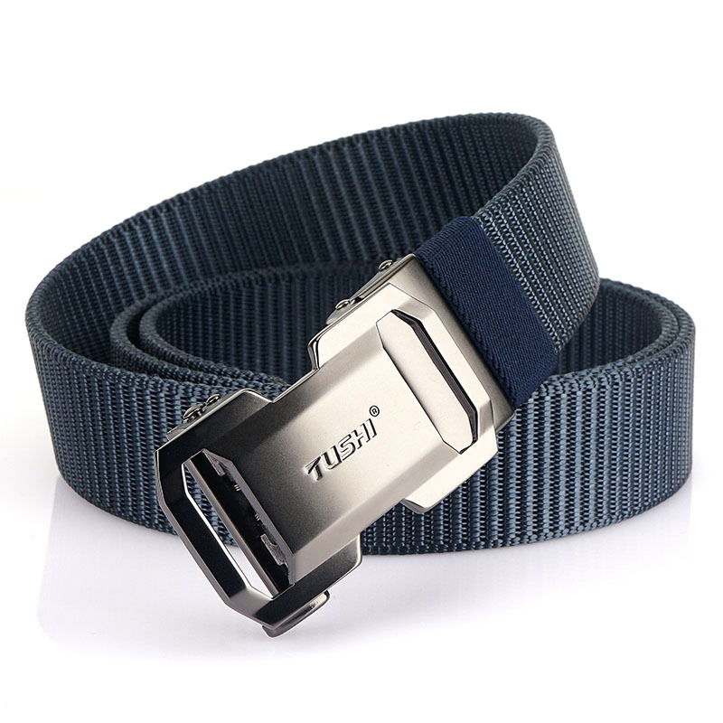 New men's casual and versatile self-locking nylon belt, outdoor training workwear belt manufacturer wholesale belt details Picture