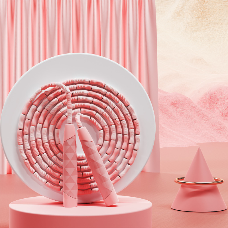 新款专利硅胶签名竹节跳绳健身运动儿童成人专用体育用品钢丝绳款