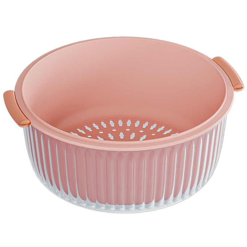 Double vegetable wash basin drain basket Kitchen household plastic fruit tray living room water filter basket panning basket 01201-290 Item Picture