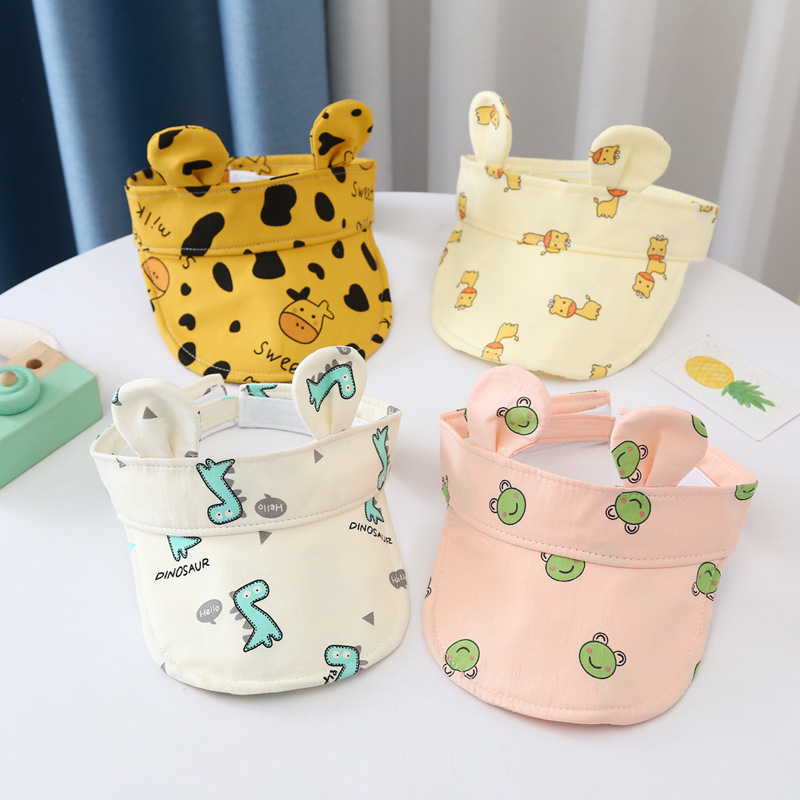 Baby sun hats 2022 Summer cartoon empty top hats for boys and girls, sun-protective large brim sun hats, baseball caps, sun