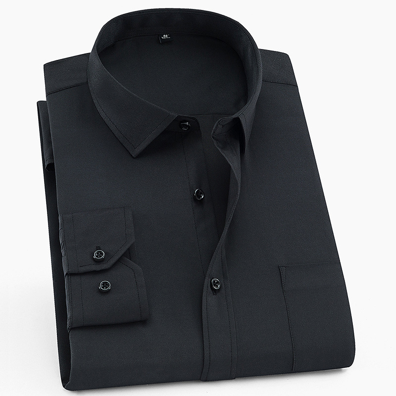 Wholesale of grey long-sleeved men's professional shirts and workwear, spring and autumn business cotton shirts for middle-aged and elderly men's work uniforms details Picture