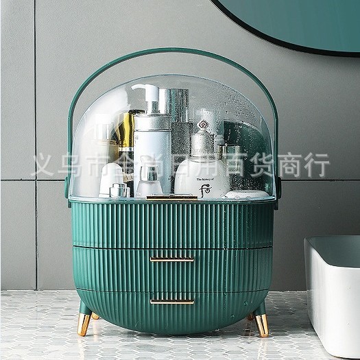 Cross-border hand-held light luxury style cosmetics storage box HIPS+PS material multi-layer classification storage box for cosmetics full figure