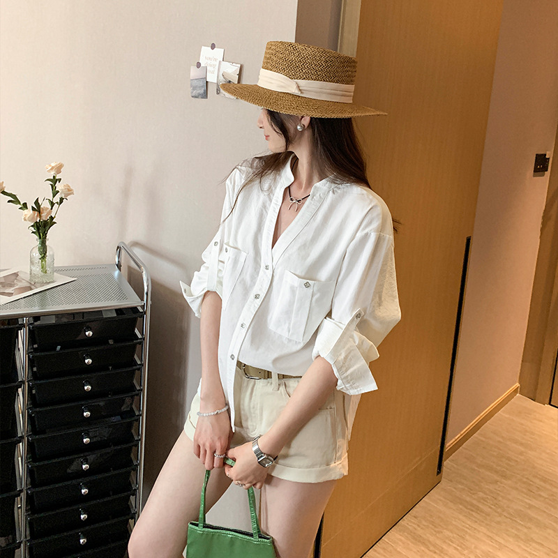 真丝/桑蚕丝女短袖长款/纯真丝衬衫/衬衫/外套新中式细节图