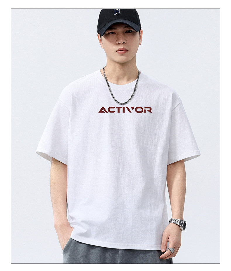 枫舍男装 /2025夏季新款男式圆领印花短袖T恤薄款休闲青年半袖衫详情3