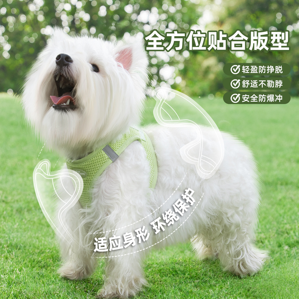 New dog leash, vest style pet chest and back strap, anti-escape cat leash when going out, cat leash