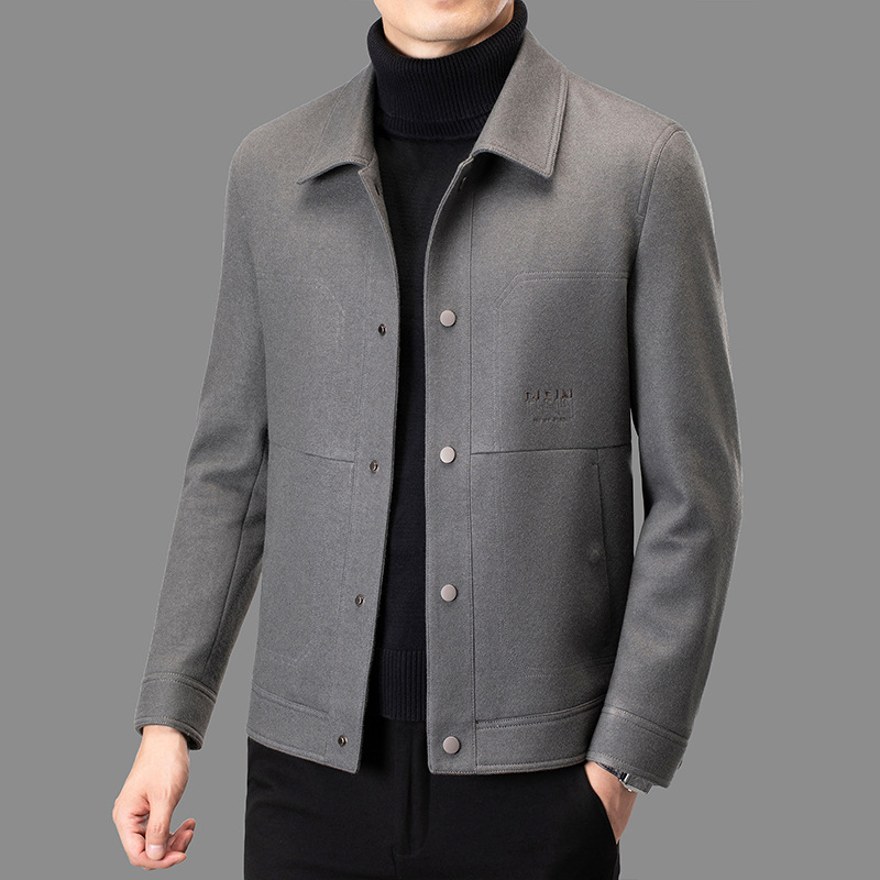 New short knit wool jacket for autumn and winter men's youth casual wool wool coat trend wool coat for men