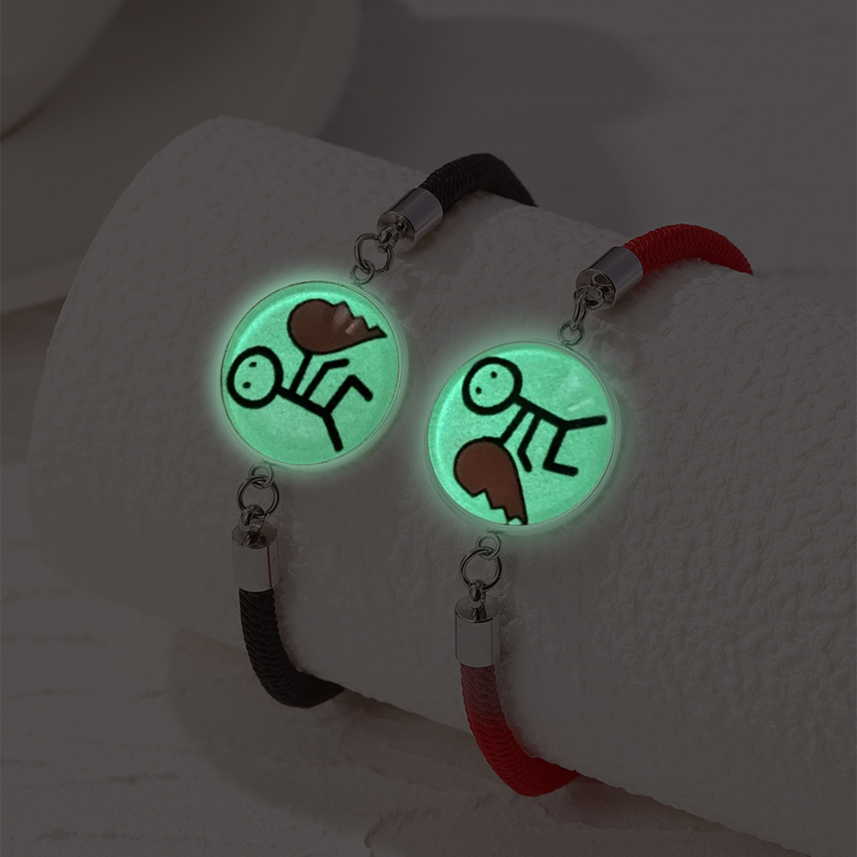Cross-border 2024 Sun Moon lovers stainless steel time Gemstone woven bracelet Valentine's Day couple bracelet Moon bracelet Specification drawing