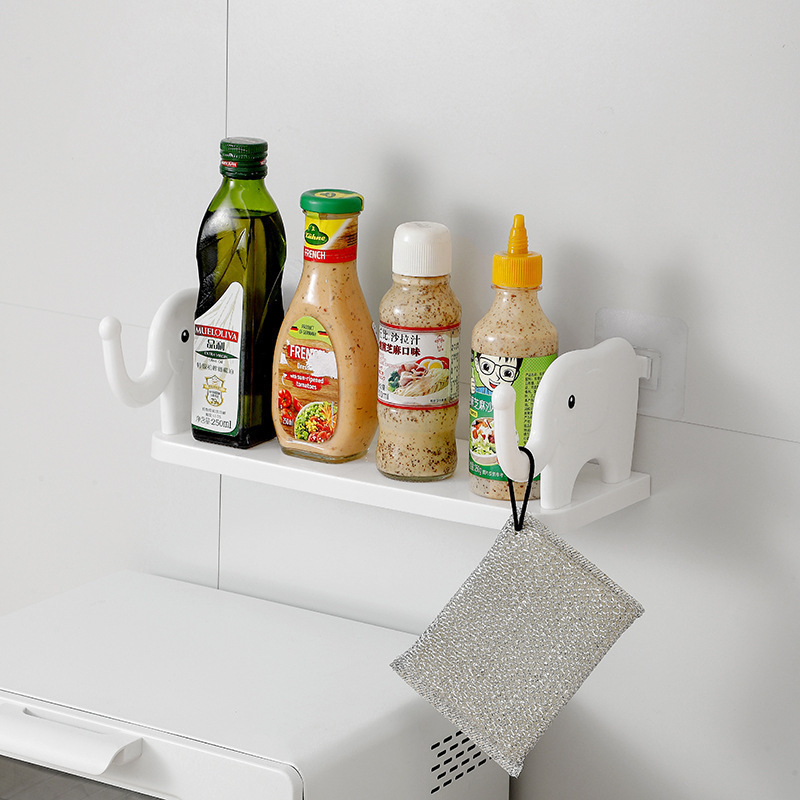 New Elephant storage rack wall-mounted storage rack without drilling details Picture