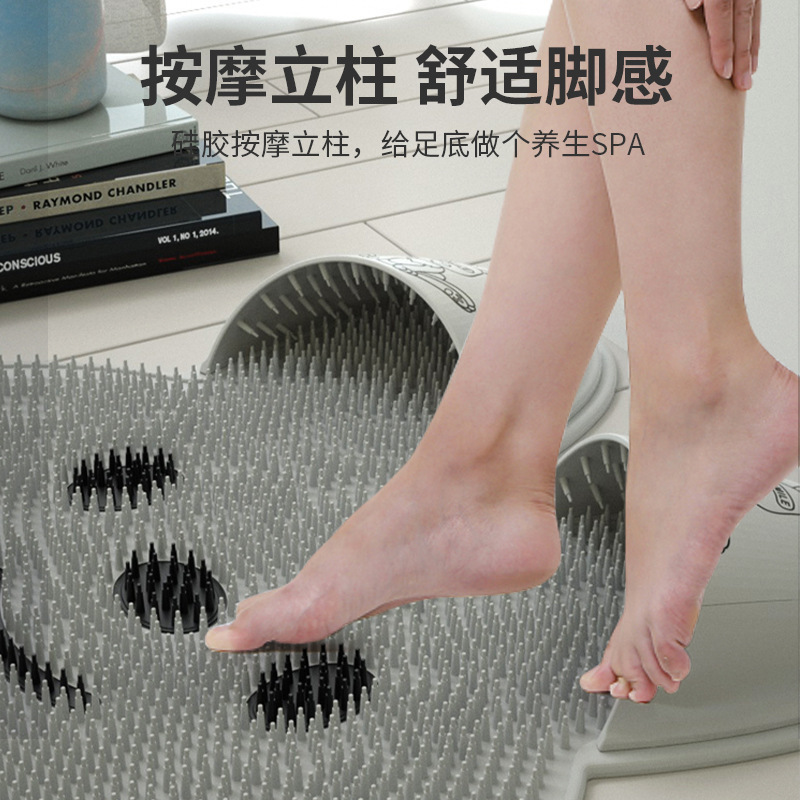 Silicone rabbit foot rub bathroom non-slip mat rub back massage mat exfoliate bath feet remove dead skin shower floor mat full figure