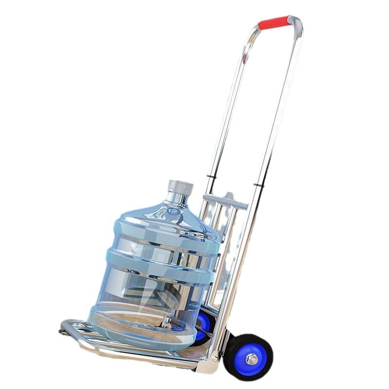 Folding hand-pulled cart, household trailer, grocery shopping, cargo trolley, portable luggage, small trolley Item Picture