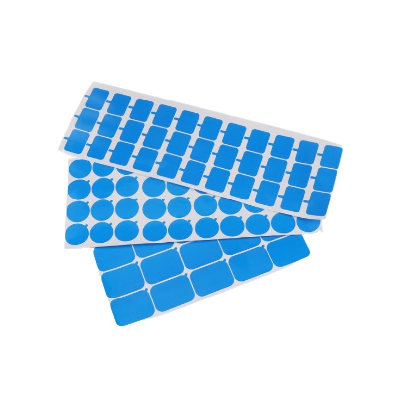 Custom Transparent Blue Patch Round Self-Adhesive Pe Protective Film With Ear Die-Cut Camera Lens Non-Residue Protective Film Item Picture