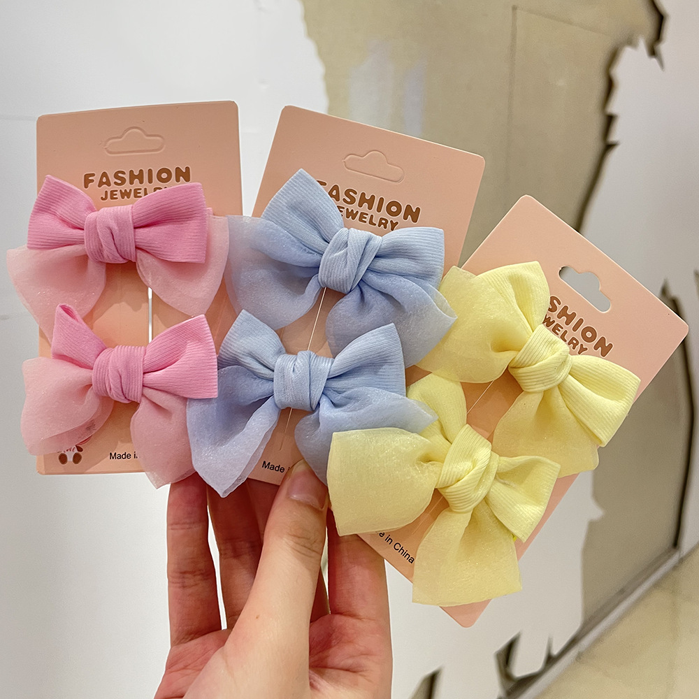 Korean Children's Hair Accessories Hair Clip Princess Cute Hair Accessories Girls Fabric Mesh Broken Hair Clip Baby Hair Hair