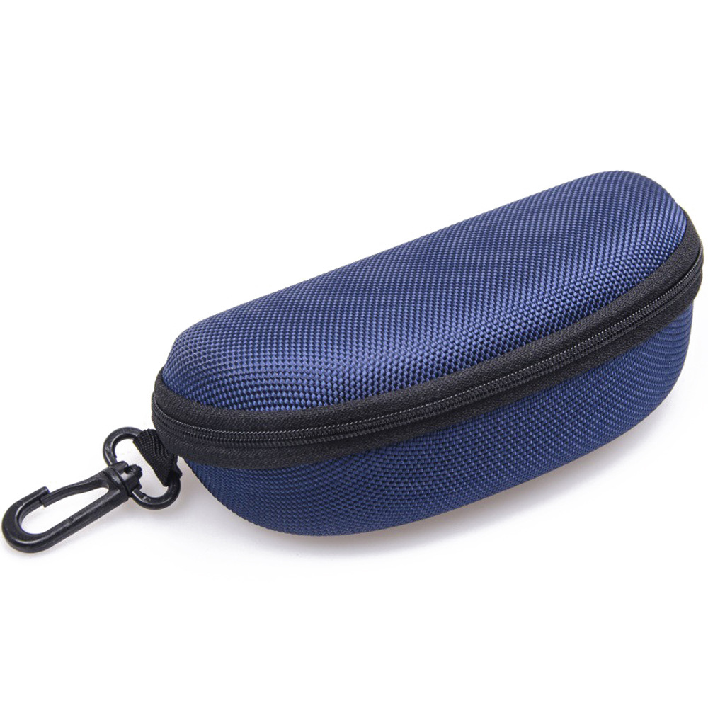 New EVA Oxford fabric pressure-resistant sunglasses case, zipper bag, portable hook, black and colorful sunglasses box details Picture