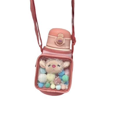 Cartoon Strap Cloth Cover Water Cup Latch Lid Children Cup Two Lid Insulated Cup Small Bag Children Insulated Pot Item Picture