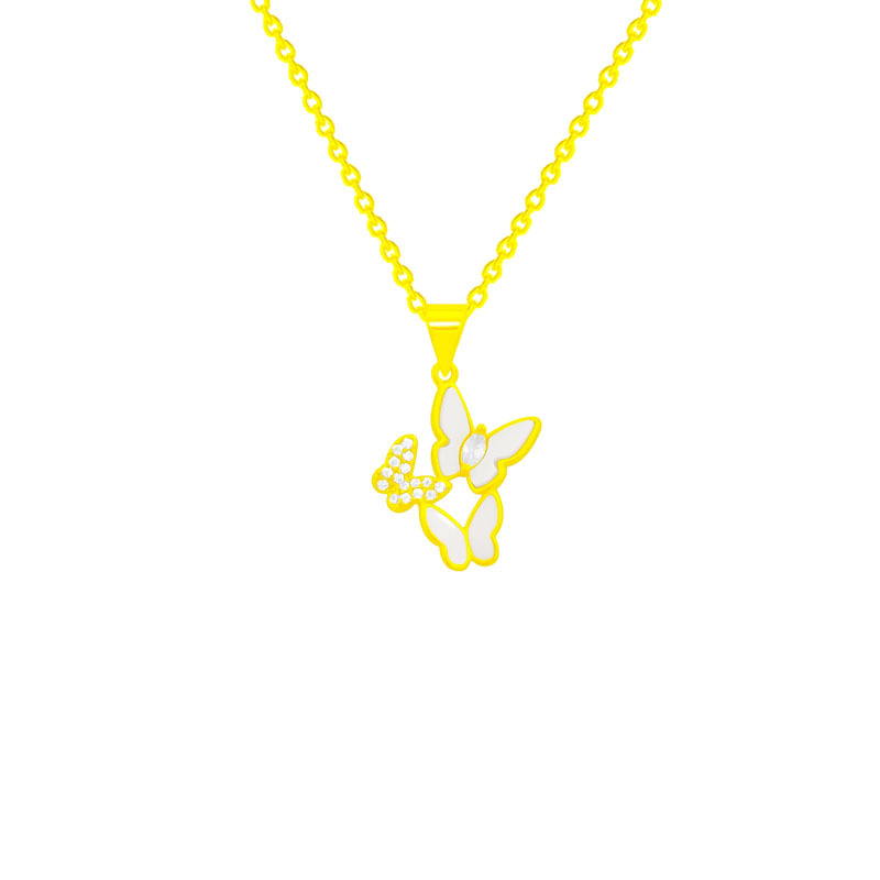 Sweet Butterfly Necklace Female Full Diamond Gentle Pendant Explosive Jewelry Niche High-Grade Light Luxe Titanium Steel Clavicle Chain Item Picture