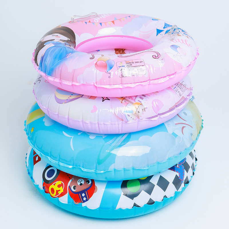 Children's swimming rings: Cartoon princess for girls, anti-rollover handle, anti-air leakage, thickened inflatable underarm swimming rings for boys details Picture