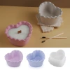 diy scented gypsum cement heart-shaped wavy edge lace storage box cup heart-shaped plate mirror silicone mold Specification image