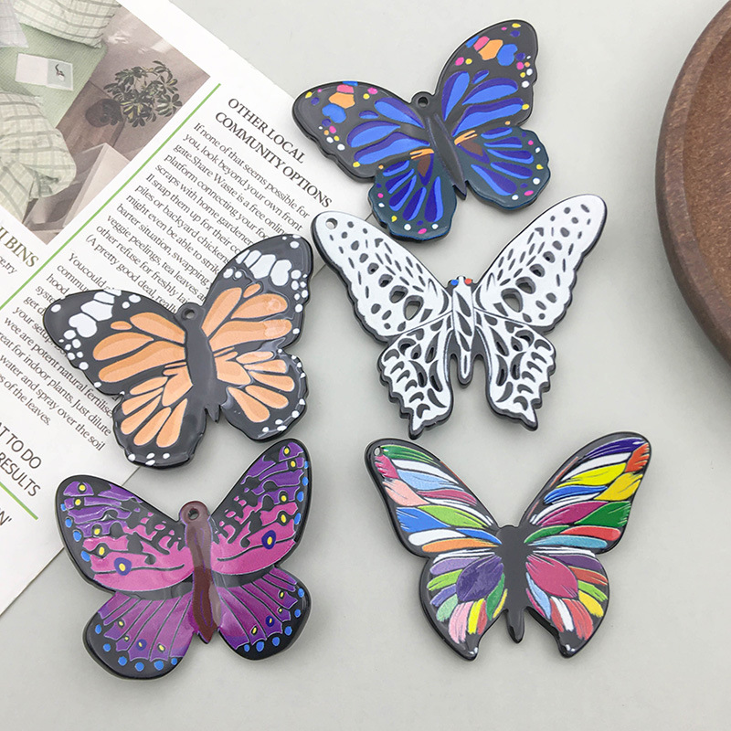 1 Acrylic Color Artificial Butterfly Accessories Diy Accessories Three-Dimensional Hairpin Pendant Pendant Application Scenario