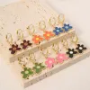 Cross-border colorful, fashionable and simple flower stud earrings, Korean Internet celebrity fashionable, elegant and personalized earrings trend manufacturer wholesale Specification image