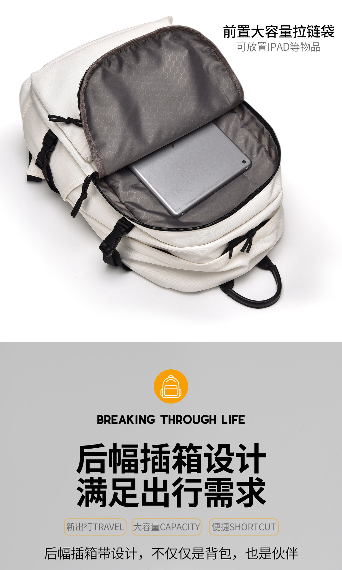 新款跨境男女双肩包初高中学生书包休闲情侣背包大容量大学生书包详情22