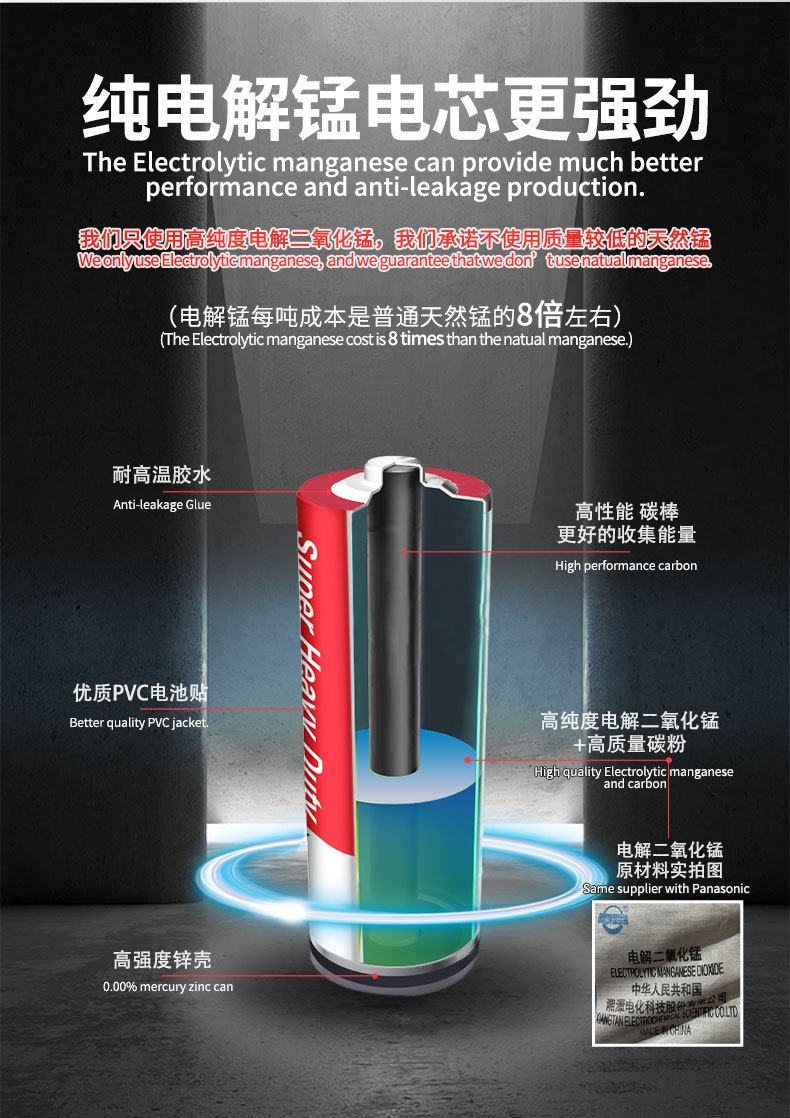 Wholesale of No.5 and No. 7 carbon batteries for low-power toys, suitable for R6P 1.5V dry batteries and AA No.5 pic 9