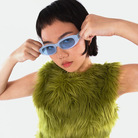 跨境椭圆猫眼小框墨镜韩版新款嘻哈个性太阳镜时尚简约街拍眼镜潮