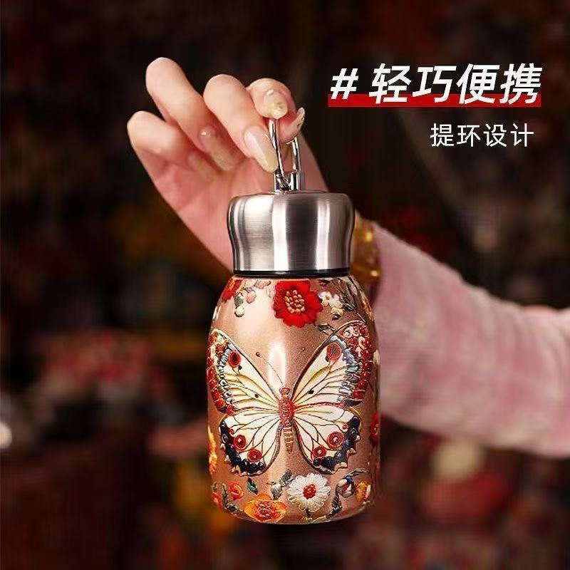 小胖丁保温杯复古国潮孔雀水杯便携创意316不锈钢杯高颜值礼品杯详情图4