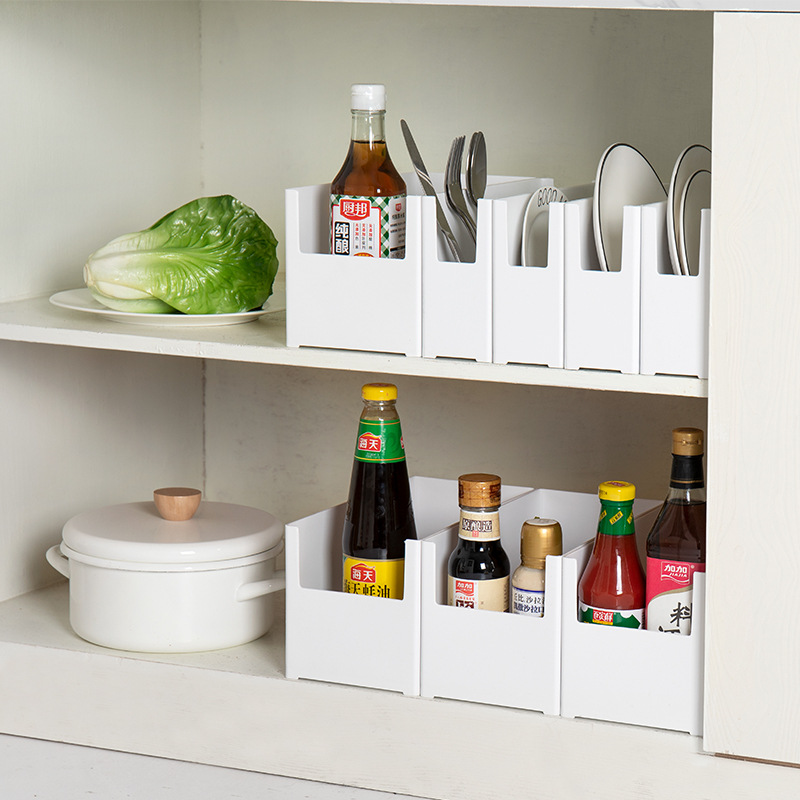 Household cabinet storage boxes, sundries, snacks, kitchenware, cosmetics, Japanese-style desktop, stacked and organized storage baskets details Picture