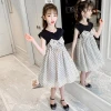 The 2022 new summer dress for girls from Zhongda Tong is a cool and stylish little girl's summer Korean style with a refreshing polka dot princess dress Specification image