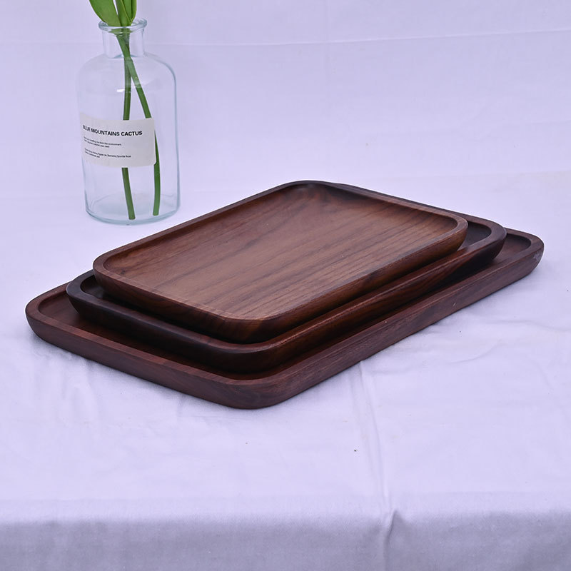 Factory direct sales of solid wood square wooden pallets, new Chinese-style acacia wood tea trays, and national trend style wooden pallets. Large orders enjoy discounts details Picture