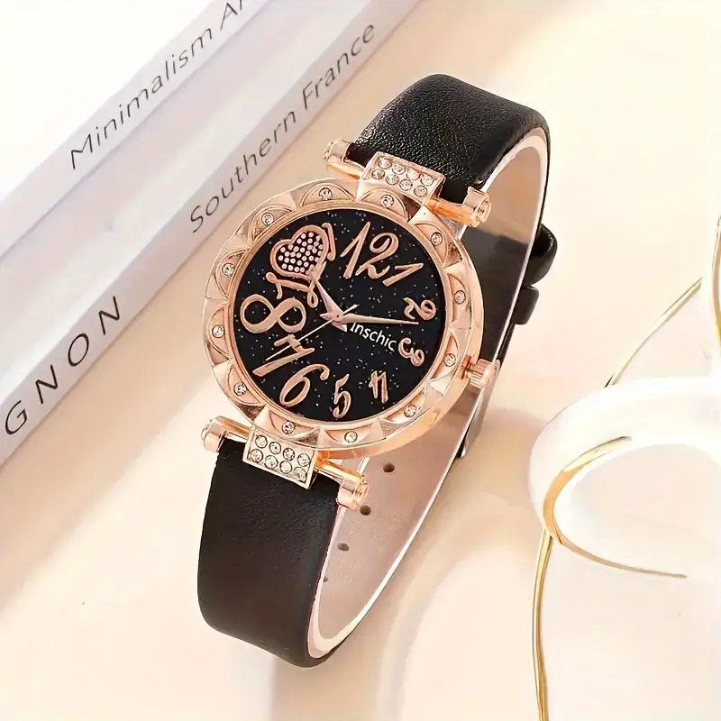 New Women's Diamond Dial Belt Quartz Watch Beaded Bracelet Set 6Pcs/Set Application Scenario