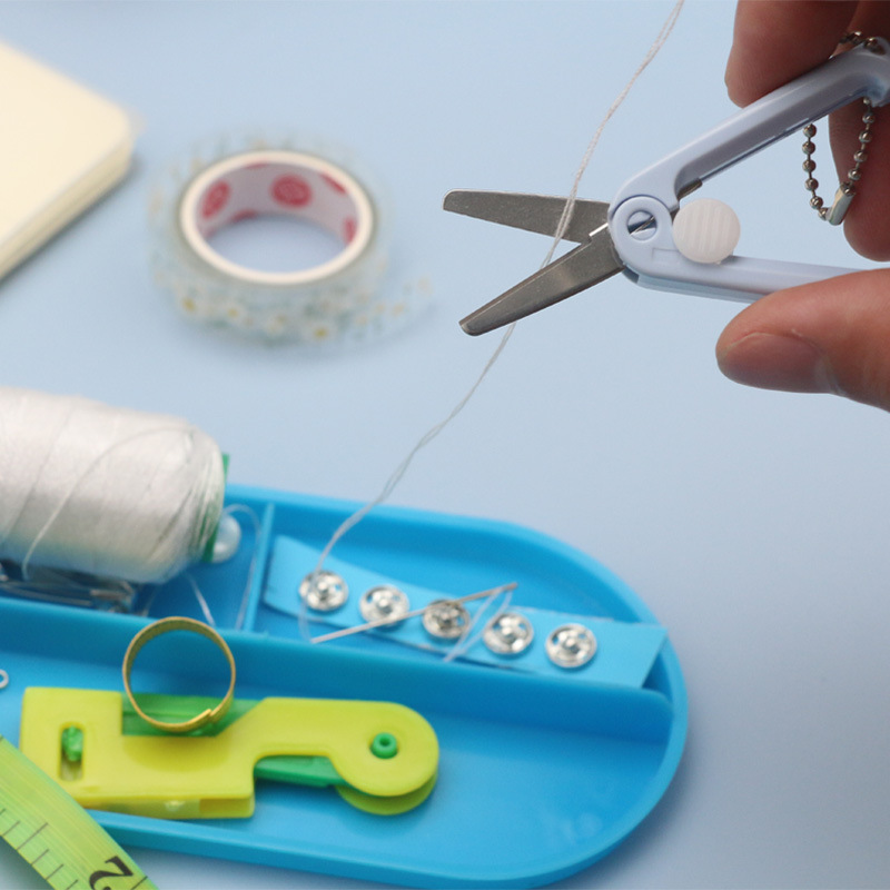 Morandi portable Scissors, office and student portable small scissors, MINI stainless steel scissors, children's folding scissors details Picture