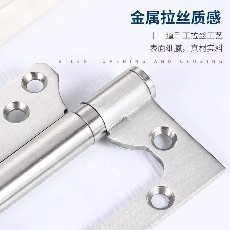 201 stainless steel hinges without slotting, mother-and-child hinges, wooden door, thickened hinges, 4-inch and 5-inch bearings, silent Application Scenario