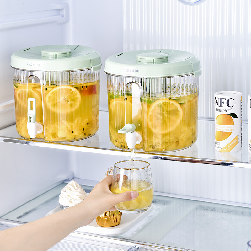 Food Grade Summer Fruit Tea Lemon Tea Cold Kettle Large Capacity Cold Brew Juice Pot With Tap For Refrigerator Cold Water Bucket Application Scenario