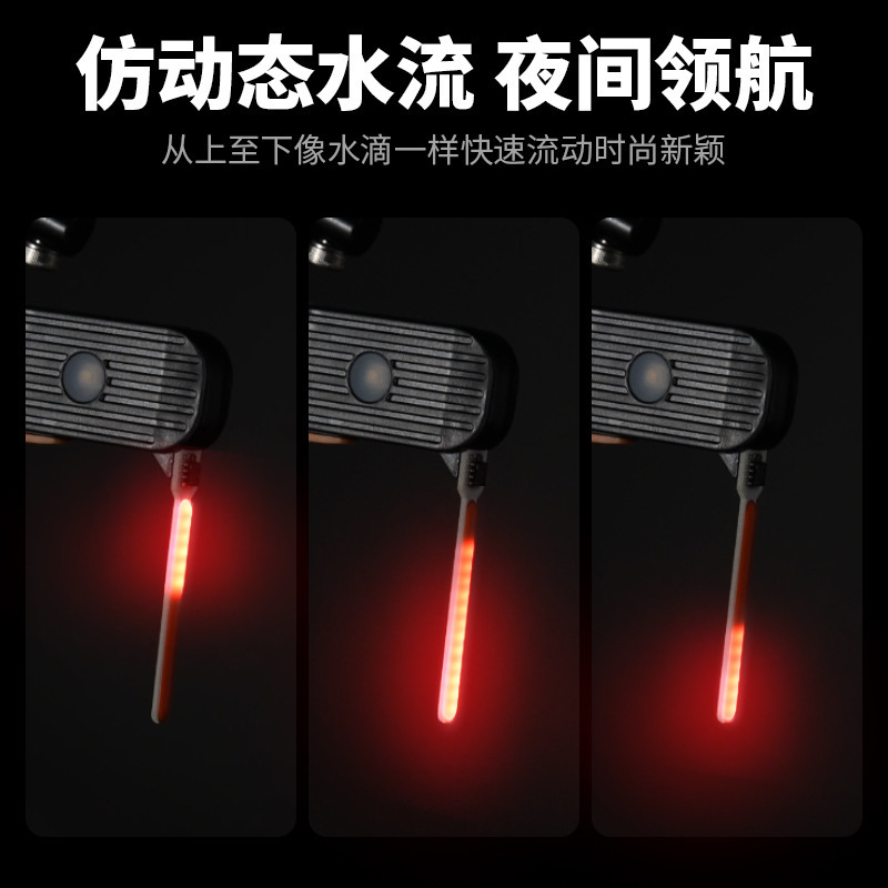 Bicycle USB charging flow-type taillights, outdoor night riding LED warning rear taillights, and creative navigation lights with straps Application Scenario