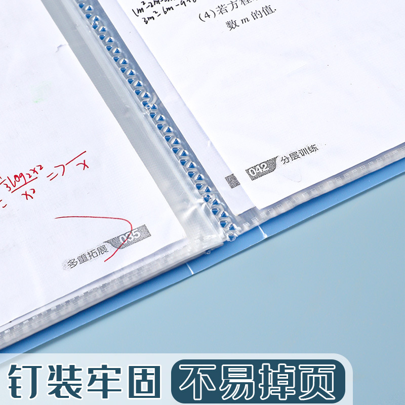 A4 document book, Morandi color insert page folder, transparent storage book, archive book, test paper collection book folder Application Scenario