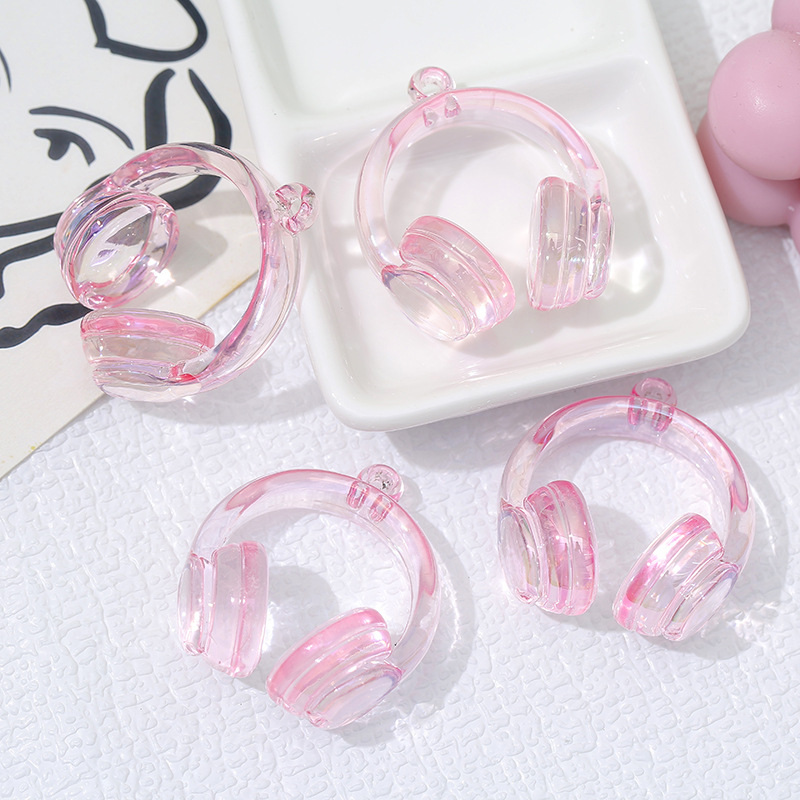 ab color TV UV-coated transparent earphone hanging hole beads DIY acrylic material luggage, mobile phone chain pendant, beaded jewelry Application Scenario