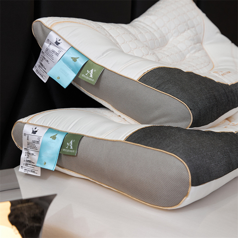 Clase A 100 soya antibacteriano látex mecánica tracción almohada protector de cuello almohada hogar 100% algodón transpirable ayuda para dormir Specification image
