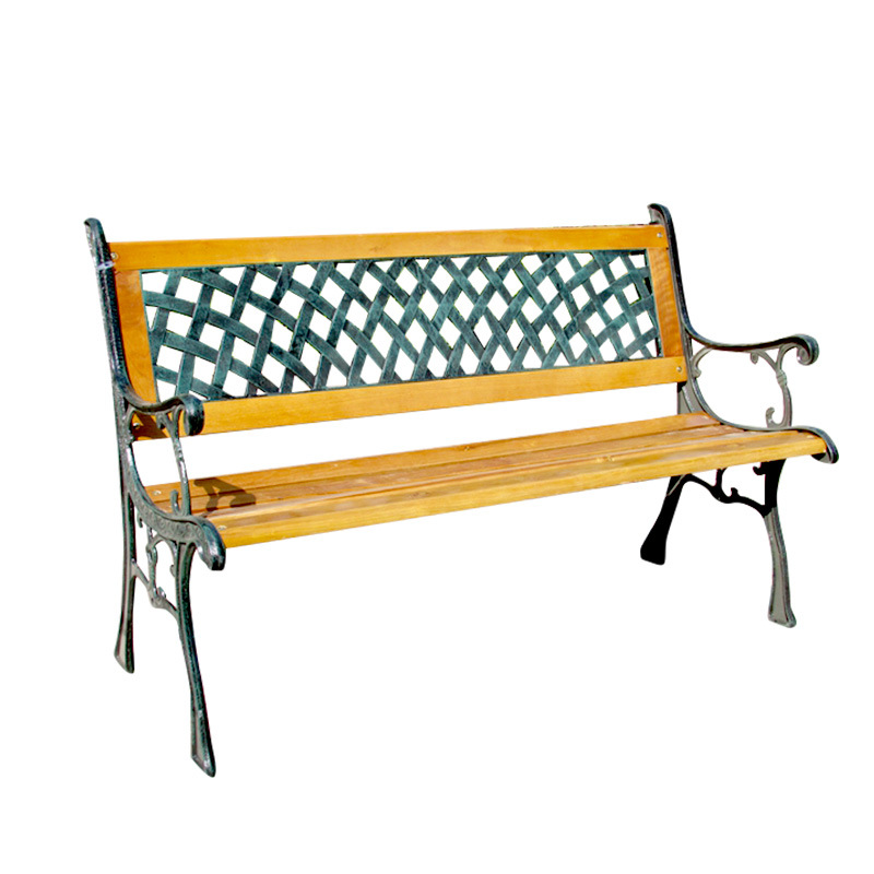 Outdoor Anticorrosive Solid Wood Park Long Chair Long Chair Garden Outdoor Cast Iron Bench Cast Iron Plastic Wood Backrest Chair Item Picture