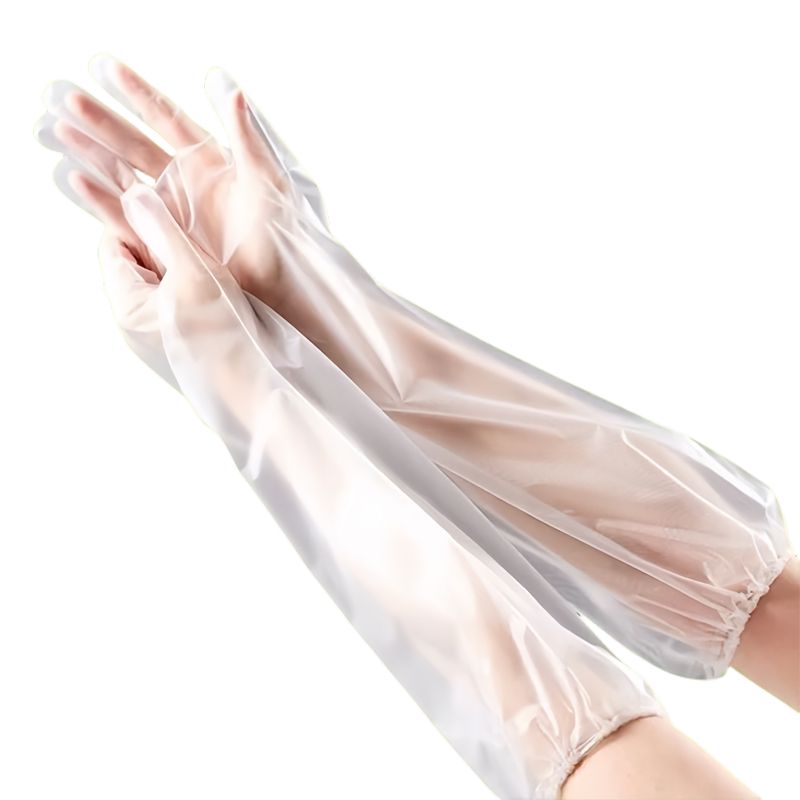 Disposable thickened wear-resistant gloves with extended drawstring opening, durable, comfortable and waterproof household protective gloves for washing dishes and kitchens Item Picture