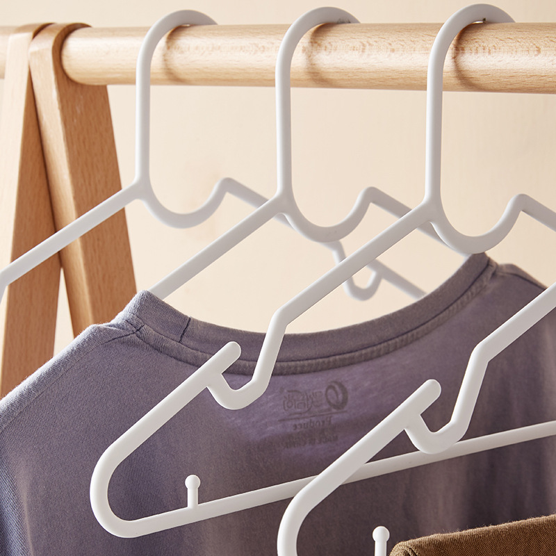 Yijia 10 sets simple clothing traceless coat hanger manufacturers wholesale hotel room adult plastic coat hanger dry and wet dual use Specification drawing