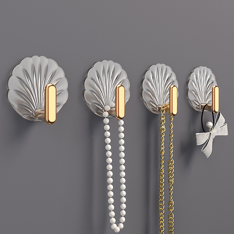 High-appearance-level, light luxury, multi-functional hooks for kitchen and bathroom walls, behind the entrance door, no trace, no need for drilling, high-load-bearing transparent hooks Specification image
