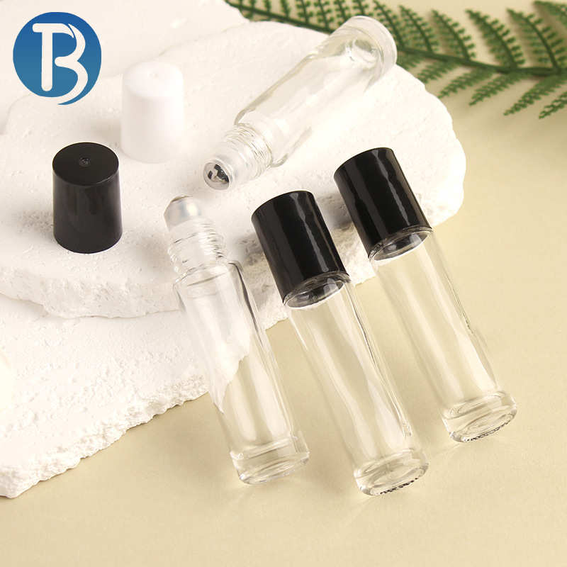 In stock: 10ml glass ball bottle, transparent perfume dispensed bottle, steel ball eye cream, essential oil ball bottle, empty cosmetic bottle details Picture